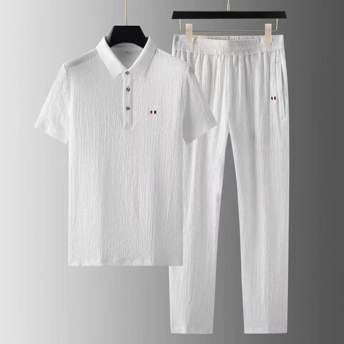 Sommer Neue männer Klassische Mode Einfarbig Kurzarm Zwei-Stück Set 2023 männer Casual Lose Hochwertige sport Anzug