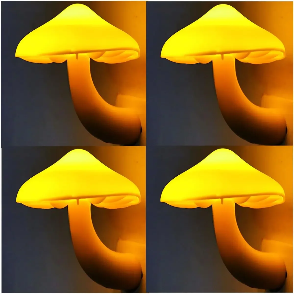 Luz LED nocturna con Sensor de luz para adultos y niños, luz nocturna con forma de seta, lámparas de pared enchufables para dormitorio, baño y inodoro