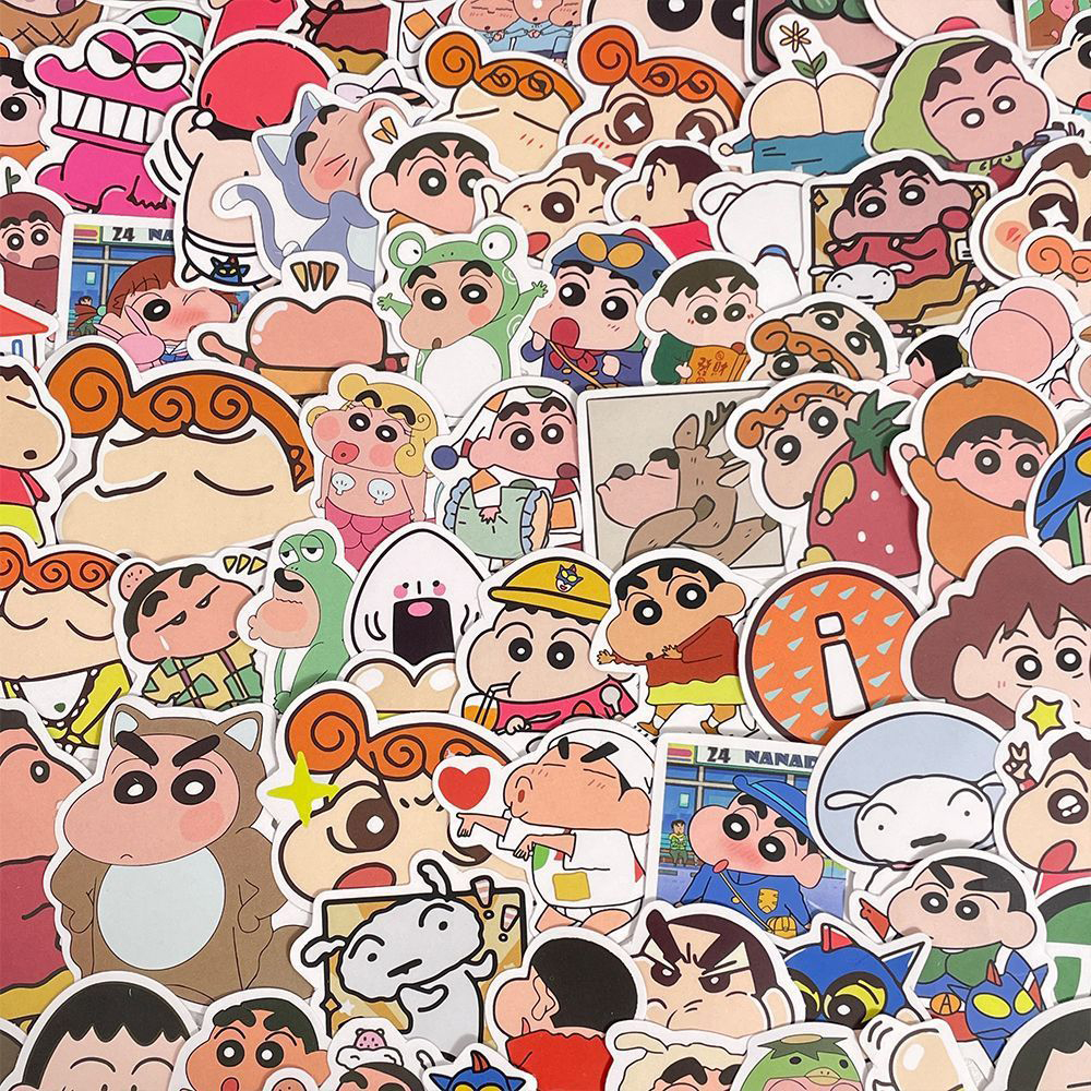 10/30/50/100szt Klasyczne anime Crayon Shin Chan Naklejki Naklejka DIY Walizka Deskorolka Telefon Śliczna Kreskówka Naklejka Zabawa dla Dziecka Zabawka