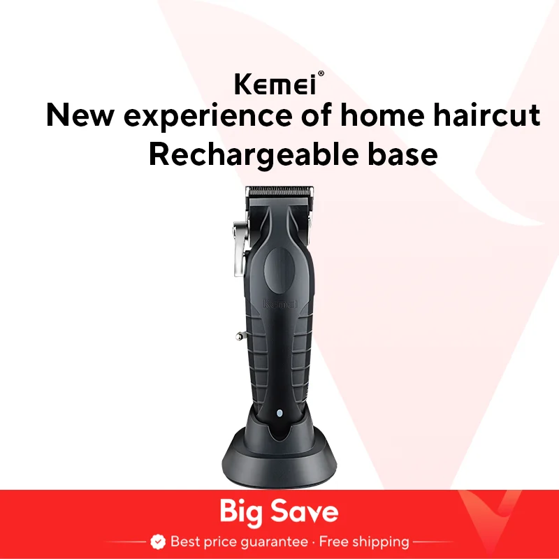 Cortadora de pelo inalámbrica Kemei 2299 para peluquero, cortadora de tallado sin huecos de 0mm, cortadora de acabado eléctrica profesional