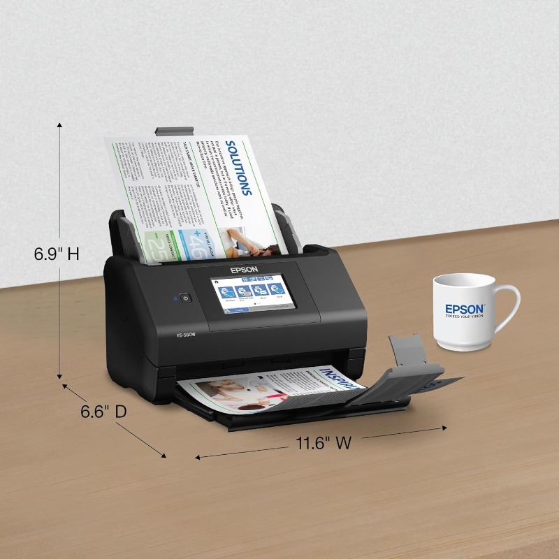 Workforce ES-580W Wireless Color Duplex Desktop Document Scanner for PC and with 100-sheet Auto Document Feeder