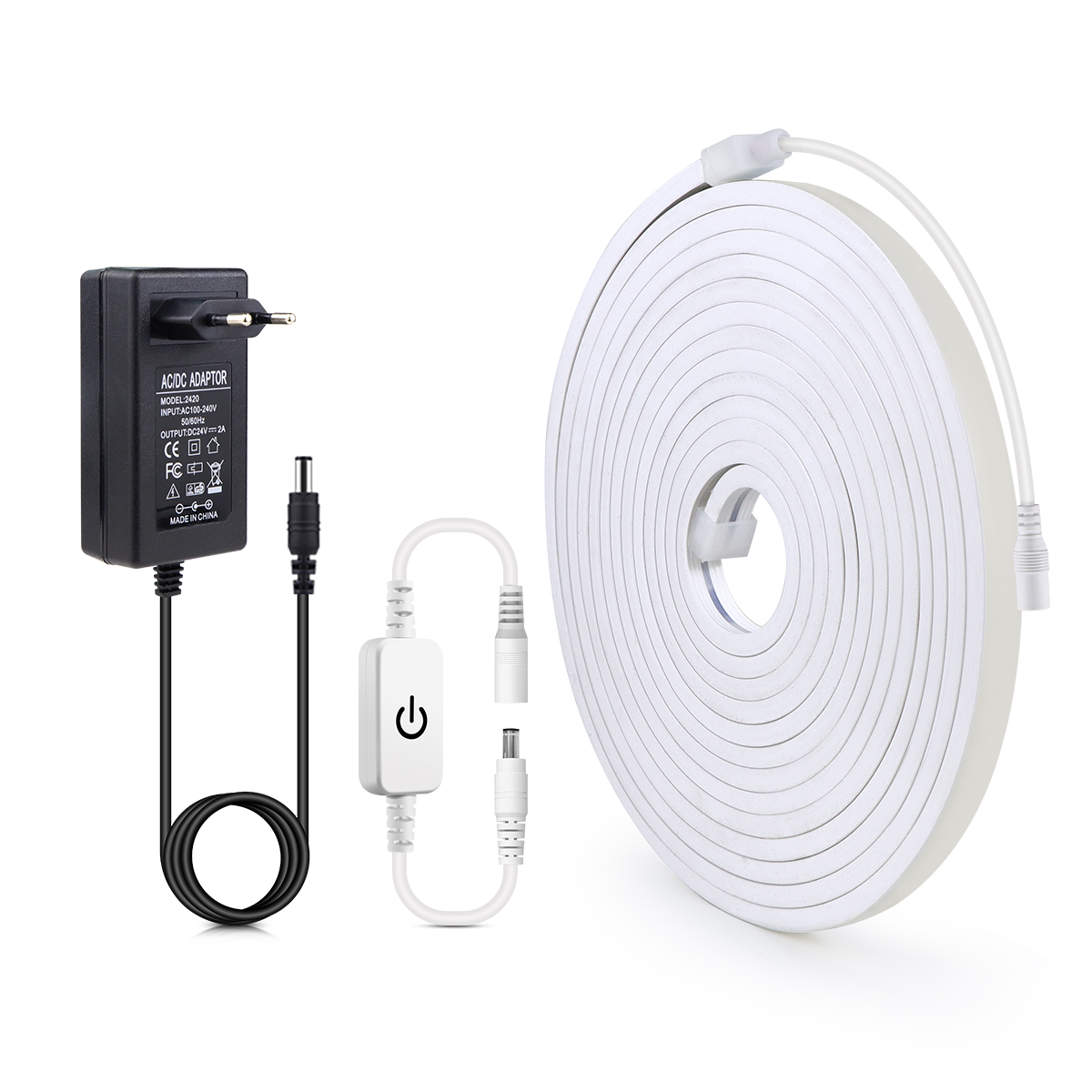 10M 5M 2M 1M Silicone Tube COB LED Strip Light DC24V Dimmable Touch Control Neon Lamp Ribbon For Bed Room Night Decor Backlight