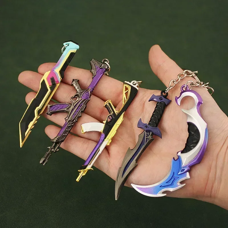 9 ซม.Valorant พวงกุญแจอาวุธ Reaver VFX Vandal Karambit มีดโลหะเกมสดใสสไตล์สมจริงของเล่นอะนิเมะตัวเลขเครื่องประดับ