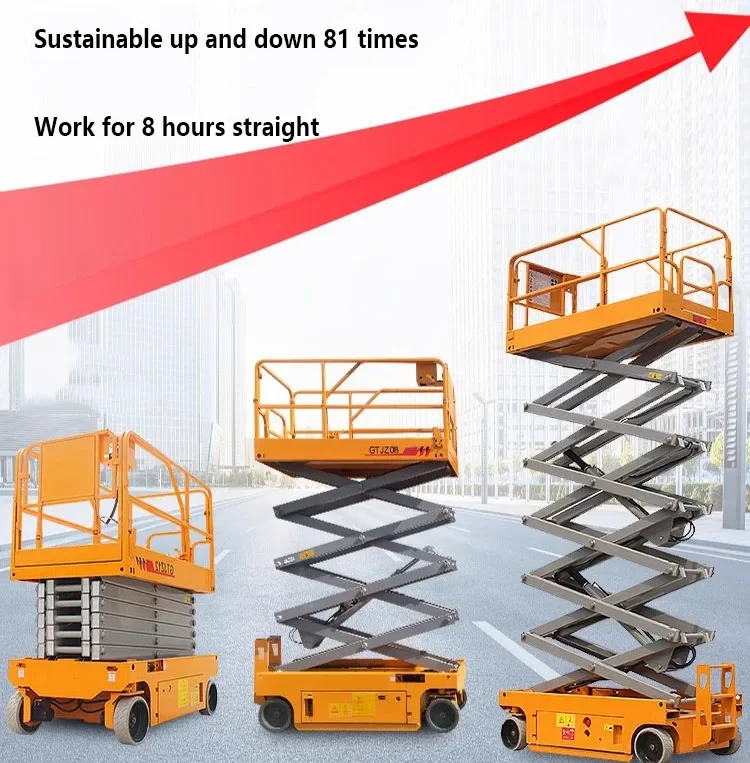 Shear fork hydraulic aerial work platform scissors lifting platform bridge crane
