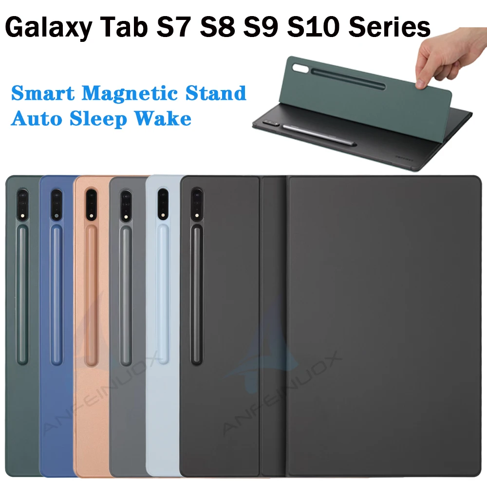 Магнитный чехол для Samsung Galaxy Tab S8 S10 Plus Stand Cover S10 FE Auto Sleep Wake для Tab S9 FE+ S10 Ultra с держателем для карандашей