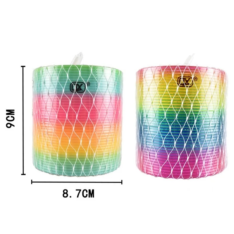 สีสายรุ้งวงกลมตลก Magic ของเล่น Early Development การศึกษาพับพลาสติกสปริงขดลวดเด็ก Creative Magical ของเล่น