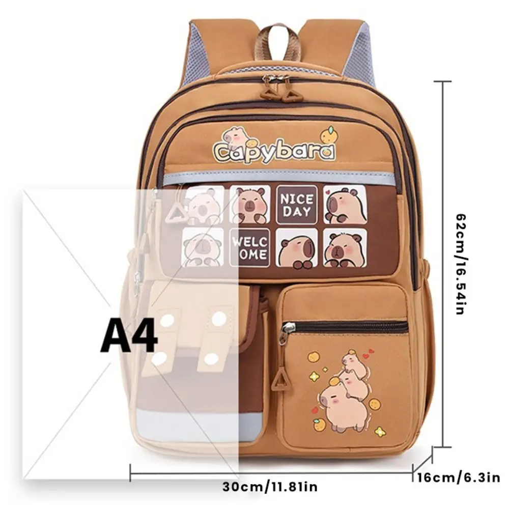 고품질 나일론 Schoolbag Capybara 경량 배낭 부담을 완화 방수 배낭 학교 사무실