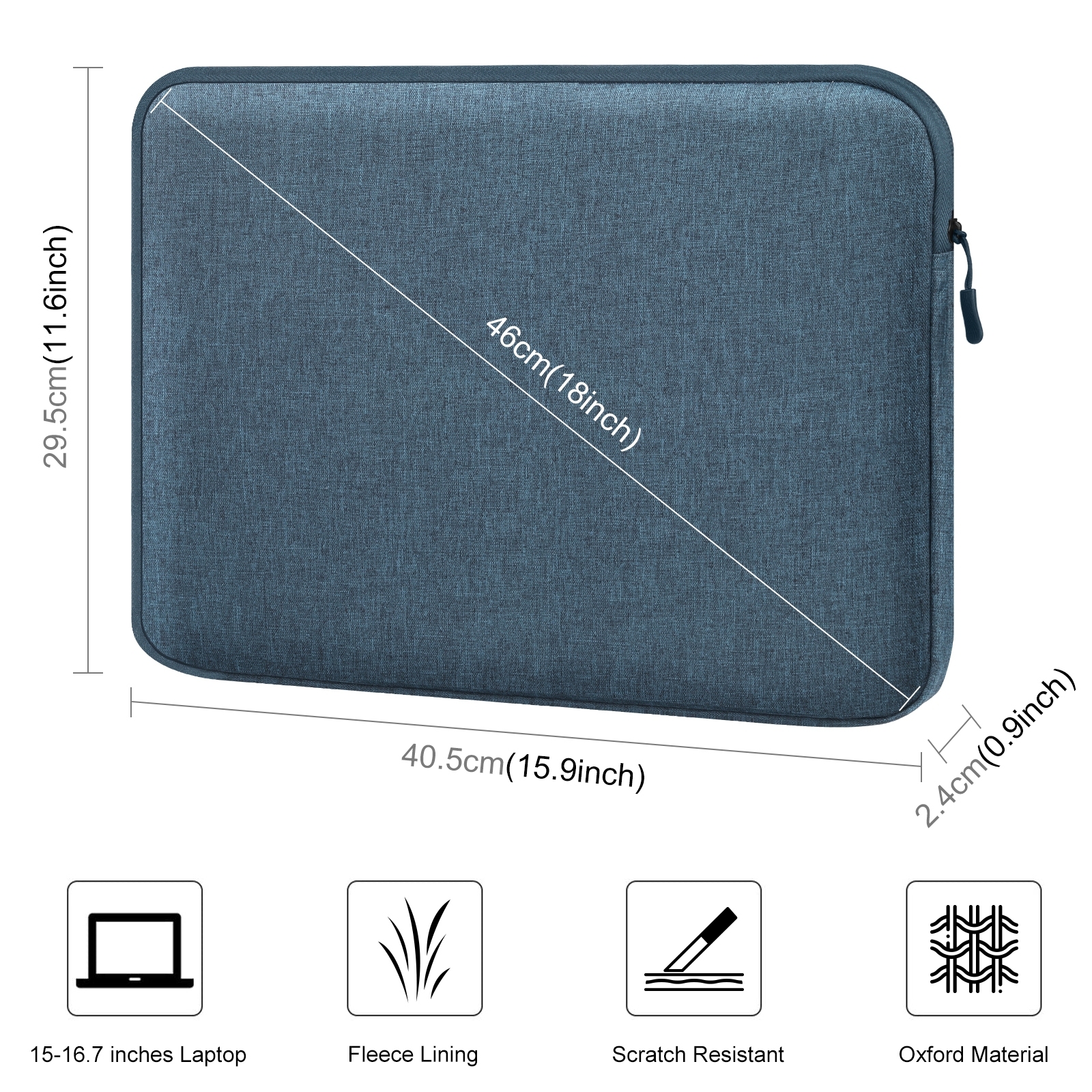HAWEEL Capa para laptop de 16 polegadas com zíper Bolsa para laptop de 15 a 16,7 polegadas