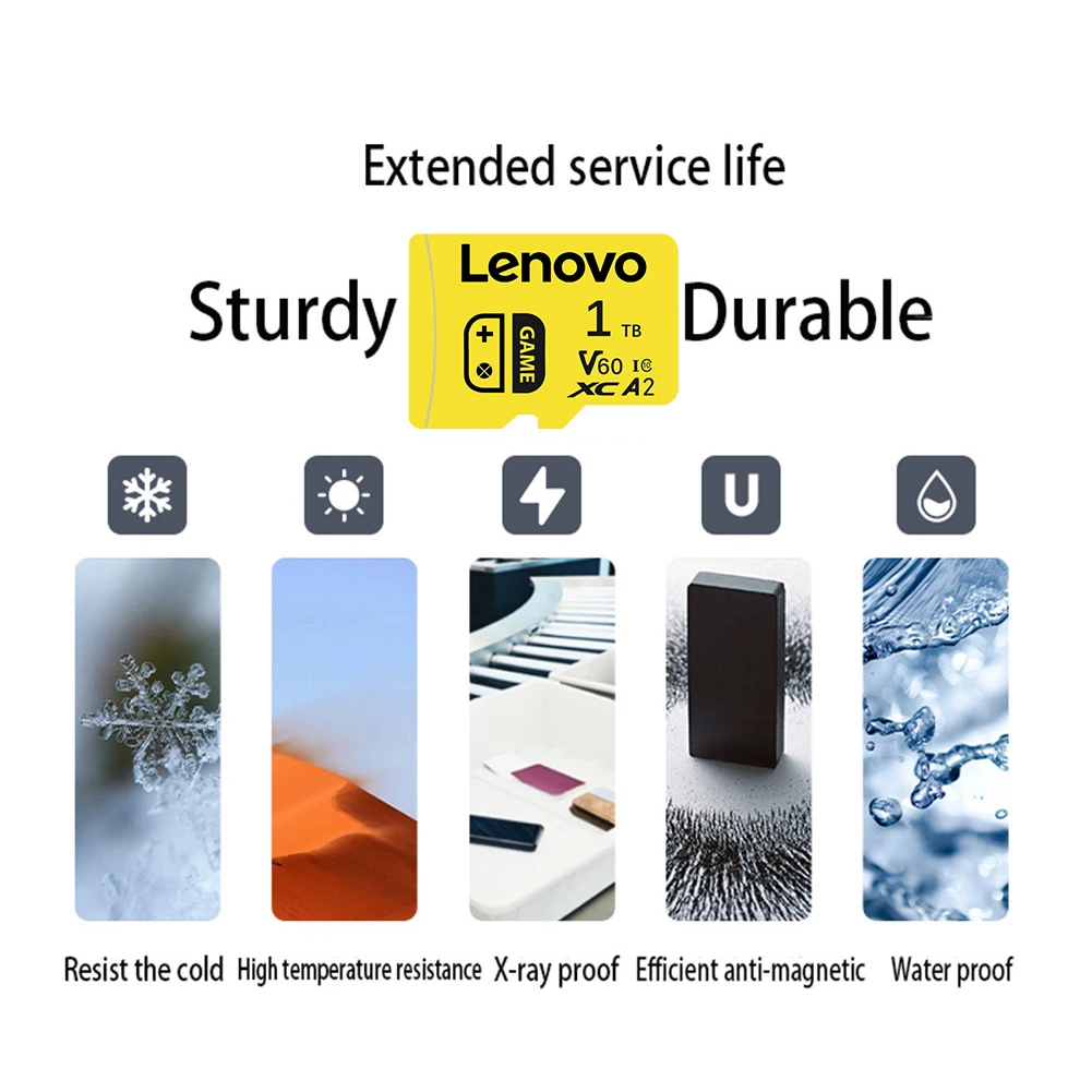 Lenovo 2TB High Speed Memory Card 1TB 512GB 256GB Class 10 4K Micro TF SD Card 1TB SD Memory Card for Nintendo Switch Phone/Ps4