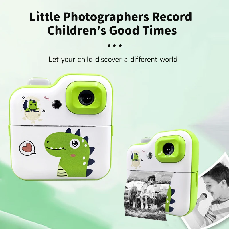 Children Camera Mini Instant Print Digital Camera Thermal Print Camera Outdoor Zero Ink Portable Print Camera Toy For Kids Gifts