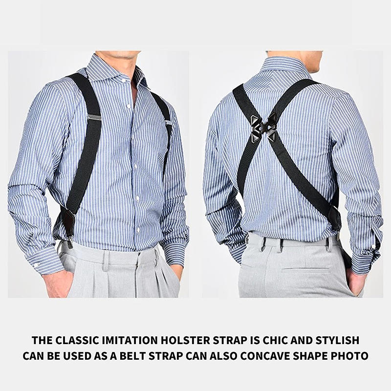 ヴィンテージサスペンダー大人女性男性 2.5 センチメートル幅クロスオーバーバック 2 サイドクリップ調節可能な弾性ズボンブレースストラップ