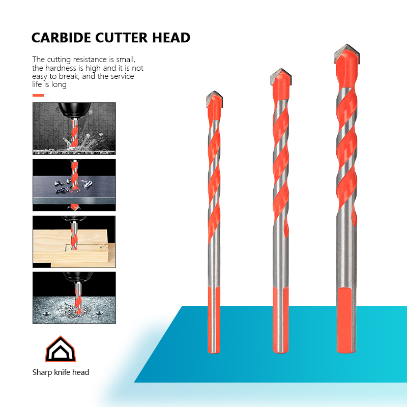 XCAN Mũi Đa Chức Năng Tam Giác Khoan Cho Gạch Men, Bê Tông, Tường, kim Loại Gỗ Khoan Lỗ Cắt Kính Mũi Khoan
