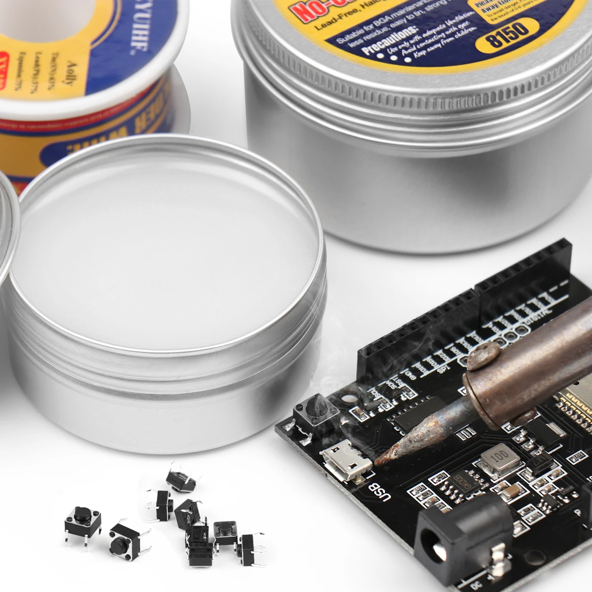 3.52oz/100g No-Clean Solder Flux Rosin Paste Flux สําหรับหัวแร้งบัดกรีตะกั่วบัดกรี Flux Paste ซ่อม/บัดกรี/เชื่อม