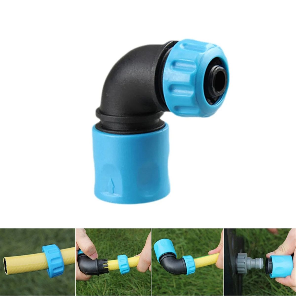 A72p cotovelo de 90 graus conector rápido 16mm abs irrigação de jardim mangueira de lavagem de carro conector de torneira de conexão rápida
