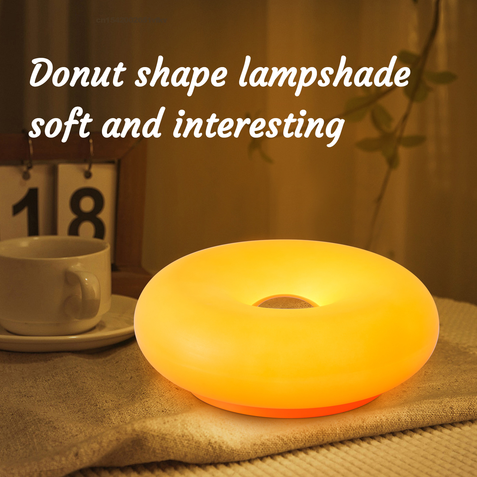 Lámpara de pared de plástico Donut, enchufe USB naranja, sala de estar, mesita de noche, mesa de estudio, ambiente LED de oficina con Interruptor táctil, iluminación Tricolor
