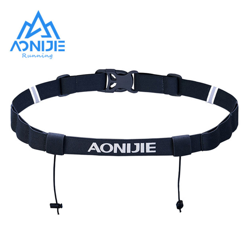 AONIJIE E4076 Unisex Triathlon Marathon Rennnummerngürtel mit Gelhalter Laufgürtel Stoffgürtel Motor Laufen Outdoor-Sportarten