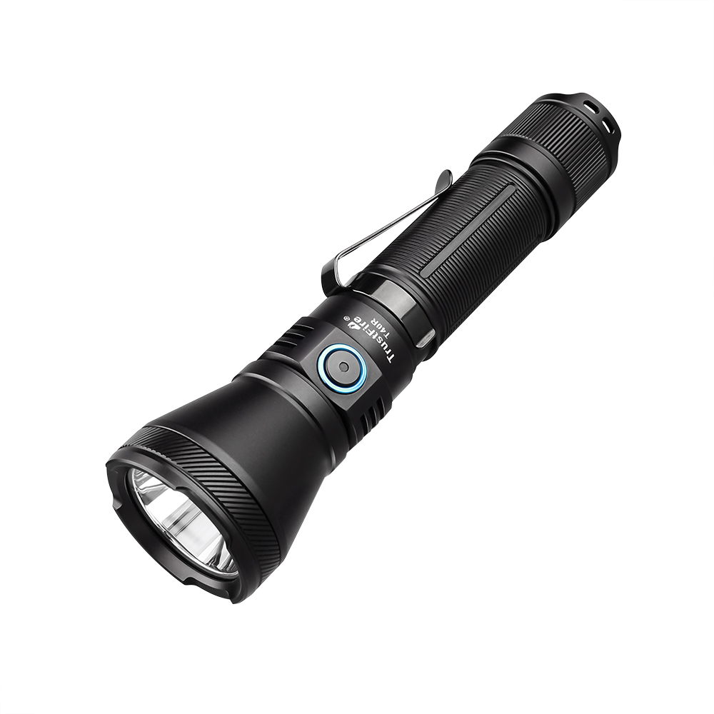 Lámpara táctica recargable Trustfire T40R, linterna Led de alcance de haz de 1800 lúmenes y 550 metros con carga Usb, antorcha IP68 de autodefensa
