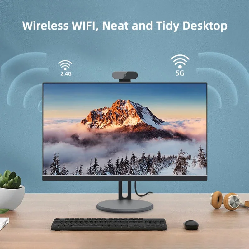 21.5 23.8 นิ้ว AIO PC Core i3 i5 i7 N5095 สํานักงานโรงเรียน Win10 Linux Ubuntu WIFI All in One คอมพิวเตอร์เดสก์ท็อป