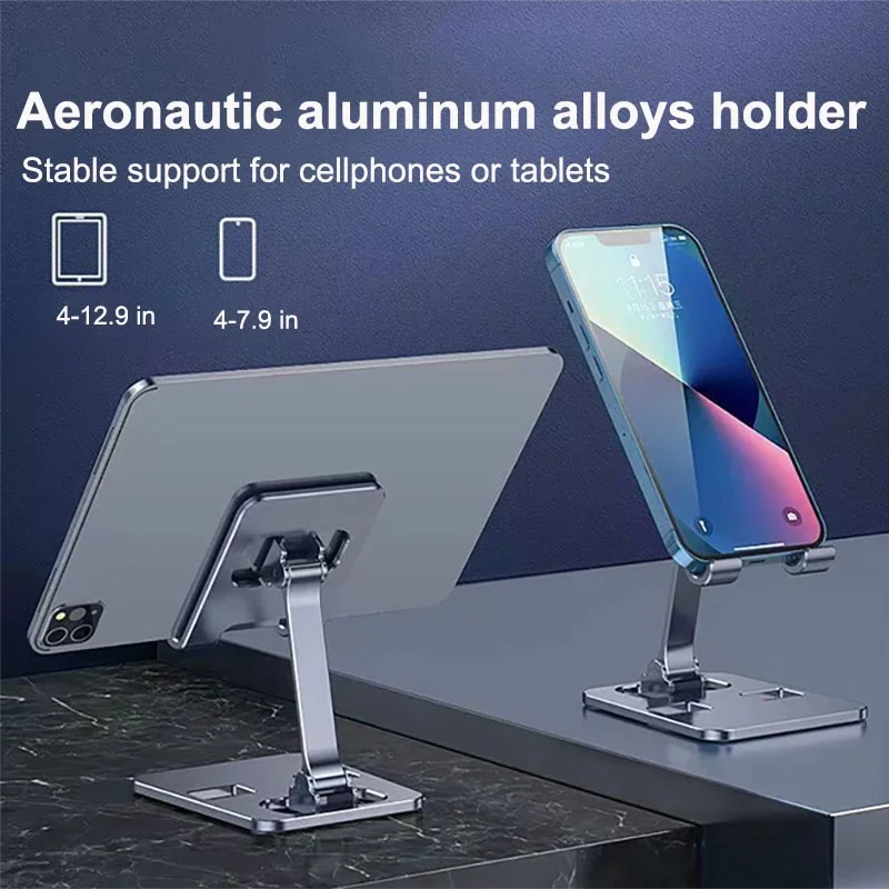 Supporto per Tablet portatile universale in lega di alluminio per iPad supporto per telefono cellulare Live Desktop pigro pieghevole flessibile regolabile