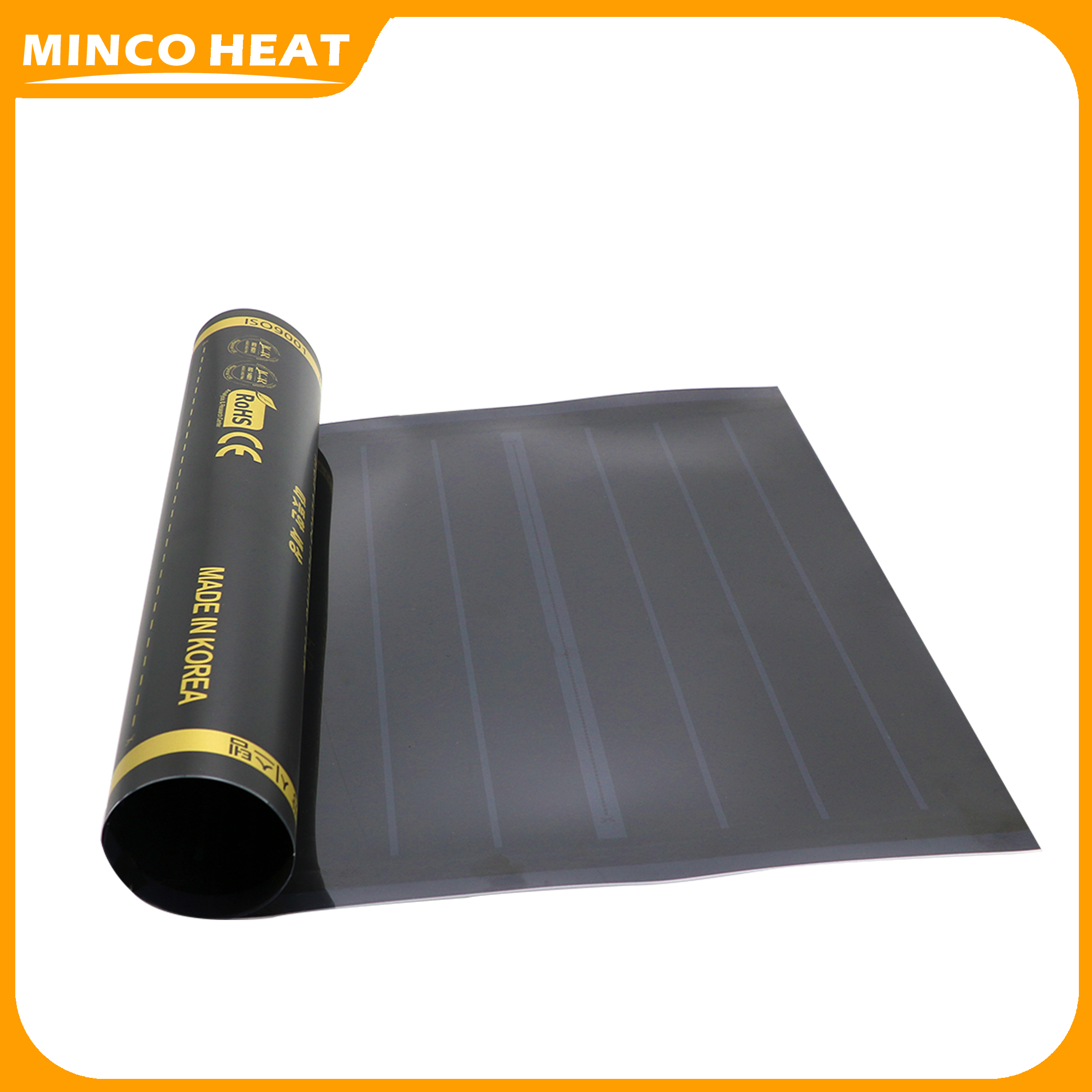 Minco Heat 50cm de ancho AC220V 240w/m2 grafeno PTC película de calefacción por suelo radiante infrarrojo para alfombra eléctrica cálida hecha en Corea