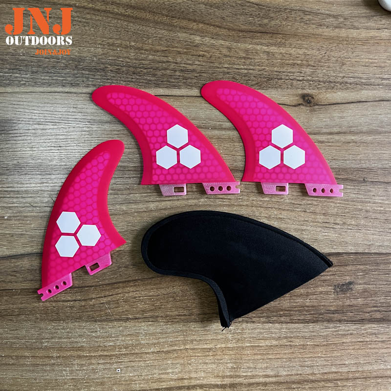 JNJ FCS II Pink Surfboard Fins Mf Medium G5 Large G7 Thruster Made Of Fiberglass And Honeycomb
