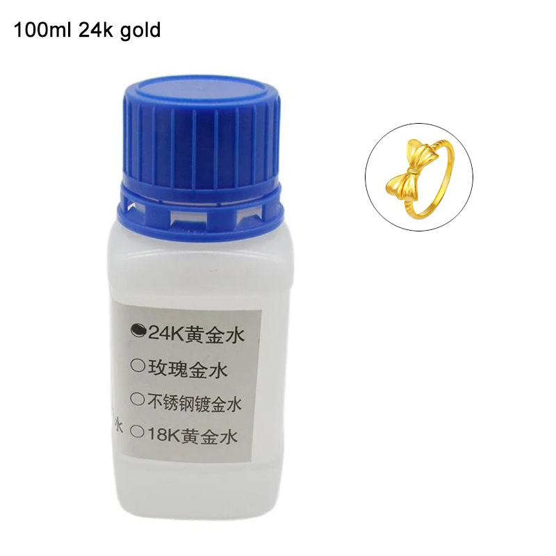 Solution de placage d'or 24k, 1 bouteille, or Rose noir, platine, eau de galvanoplastie pour bricolage, outils de fabrication de bijoux