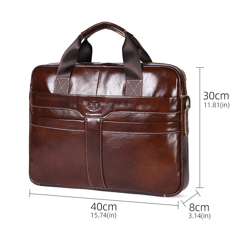 Pastas masculinas de couro de vaca brilhante mala de couro de vaca bolsa de negócios grande capacidade sacos de ombro de couro presente bolsa para portátil a2g053