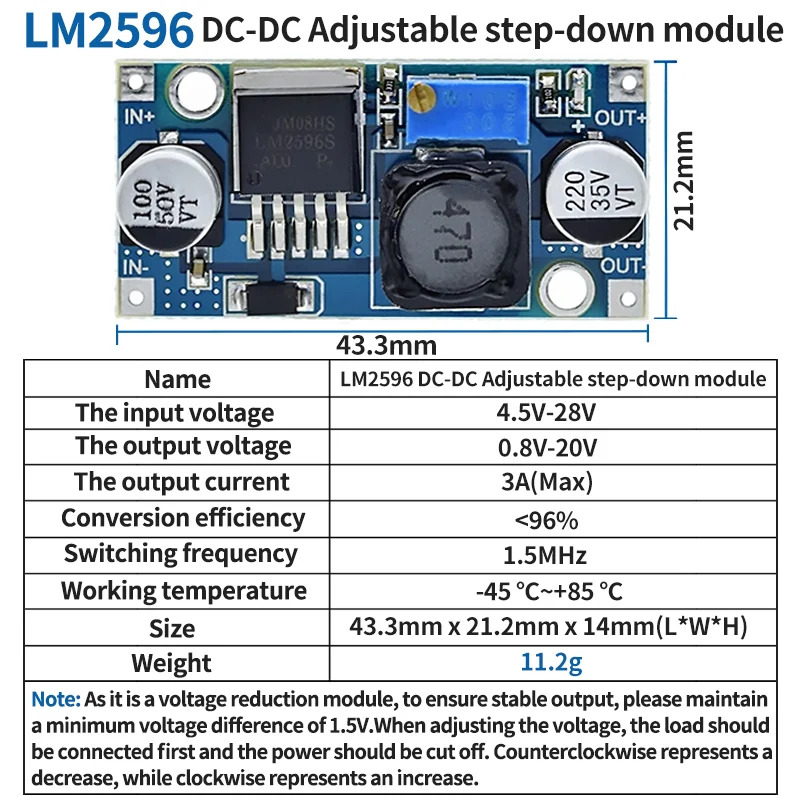 1/5/10PCS LM2596 DC zu DC Buck Converter 3,0-40V zu 1,5-35V Netzteil Step Down Modul