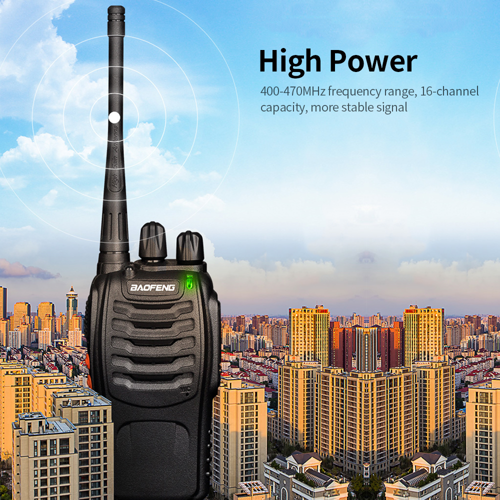2 pièces BAOFENG BF-888S UHF 400-470MHz FM Transcsec Rechargeable Radio Bidirectionnelle Portable Déterminer Walperforé Talkie Longue Distance
