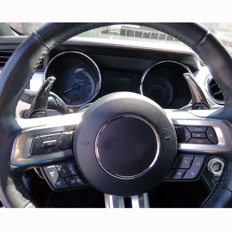Para ford mustang 2015 2016 2017 2018 2019 alumínio/fibra de carbono volante shift paddles extensão shifters kit engrenagem