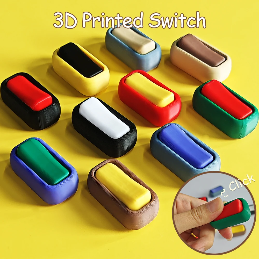 Печатные переключатели с 3D-печатью, игрушка-поп-игрушка-непоседа, игрушка-клик для снятия стресса и тревоги, расслабляющая портативная игрушка-переключатель на кончиках пальцев
