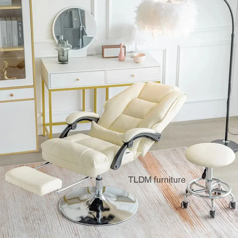 Silla De salón De lujo reclinable, Barbería, Silla De salón De cuero moderna portátil, Protector De piernas, Silla De Barbero, muebles comerciales