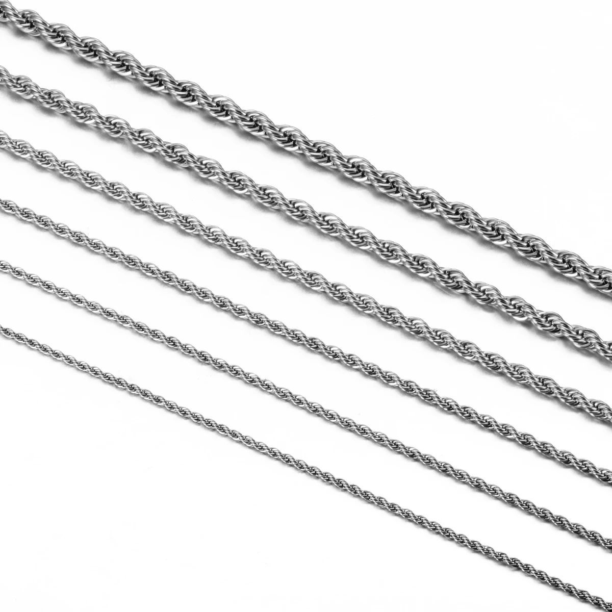 1 Màu Thép Rộng 2Mm/2.5Mm/3Mm/4Mm/5Mm/6Mm Chuỗi Dây Vòng Cổ/Vòng Tay Dành Cho Nam Nữ Thép Không Gỉ Dây Chuyền Vòng Cổ