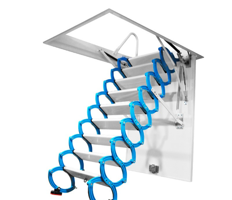 Attic Telescopic Stairs Semi-automatic Titanium Magnesium Carbon Steel Villa Reinforced Duplex Household Invisible Interior