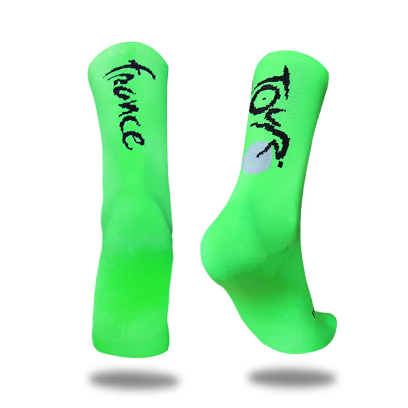 New Cycling Socks Men Women Champion Colorful Stripes Sports Breathable Compression Bike Socks Calcetines Ciclismo