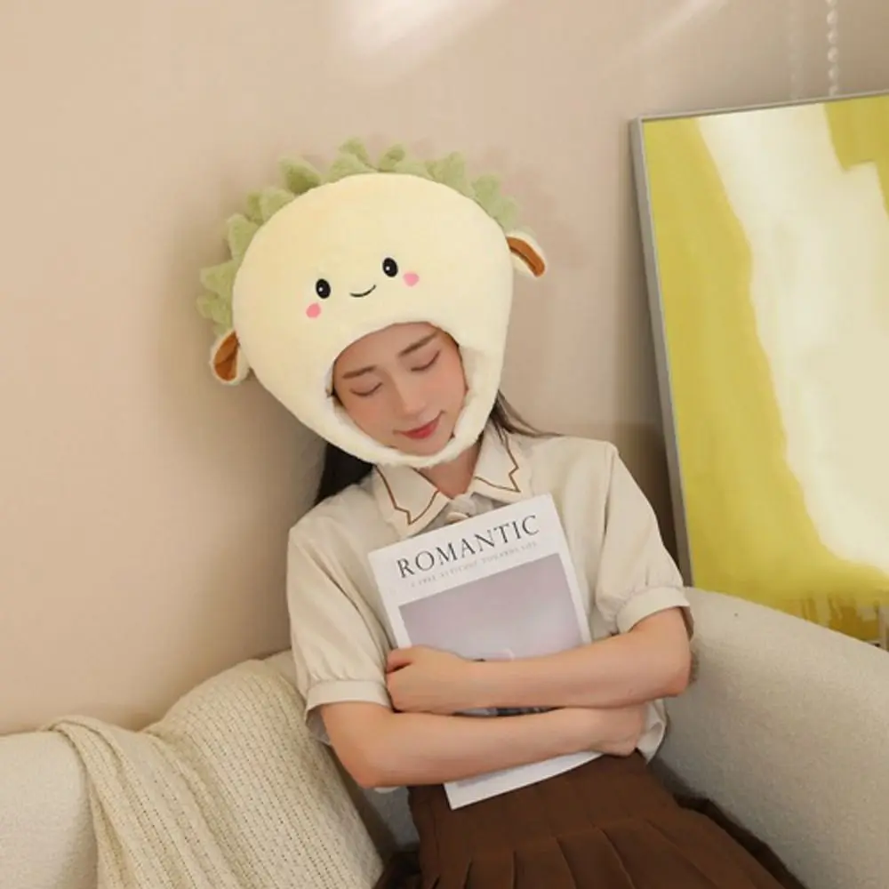 ตุ๊กตาน่ารักตุ๊กตา Plush ทุเรียนหมวกอบอุ่นหนาหมวก Plush ของเล่น Fluffy Comfort ทุเรียน Plush หมวกเด็กของขวัญ