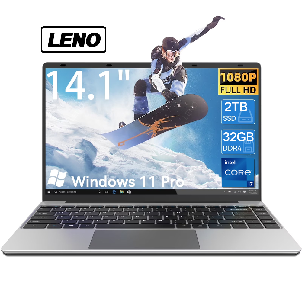 LENO 14,1 "portátil ultradelgado 32GB 2TB Windows 11 Intel Core i7 8650U ordenador para juegos PC Gamer Oficina Notebook 1920*1080 HD