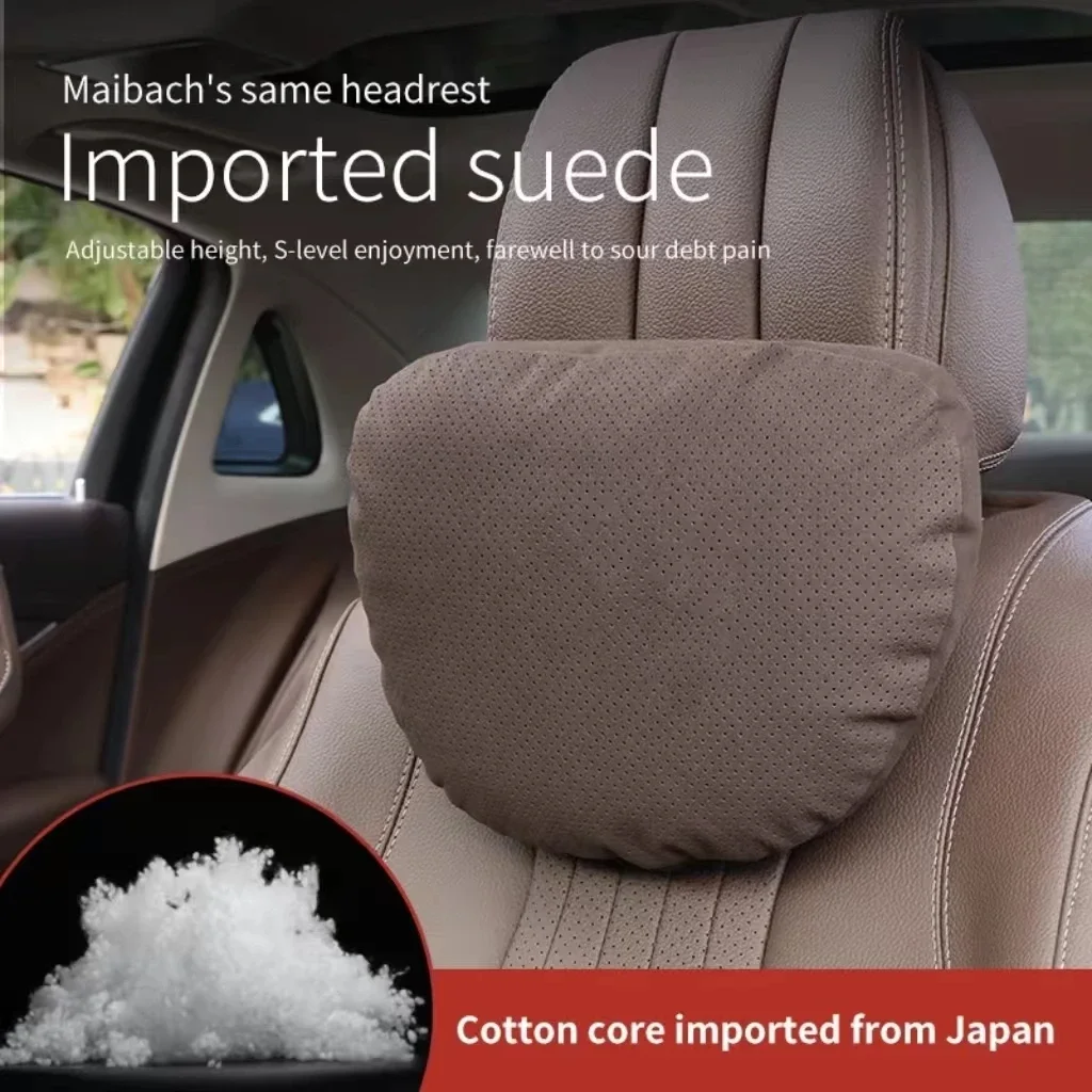 Reposacabezas de coche súper suave, soporte para el cuello, asiento, almohada protectora transpirable para el cuello, Compatible con Tesla, Audi, Benz, BMW, Interior del coche