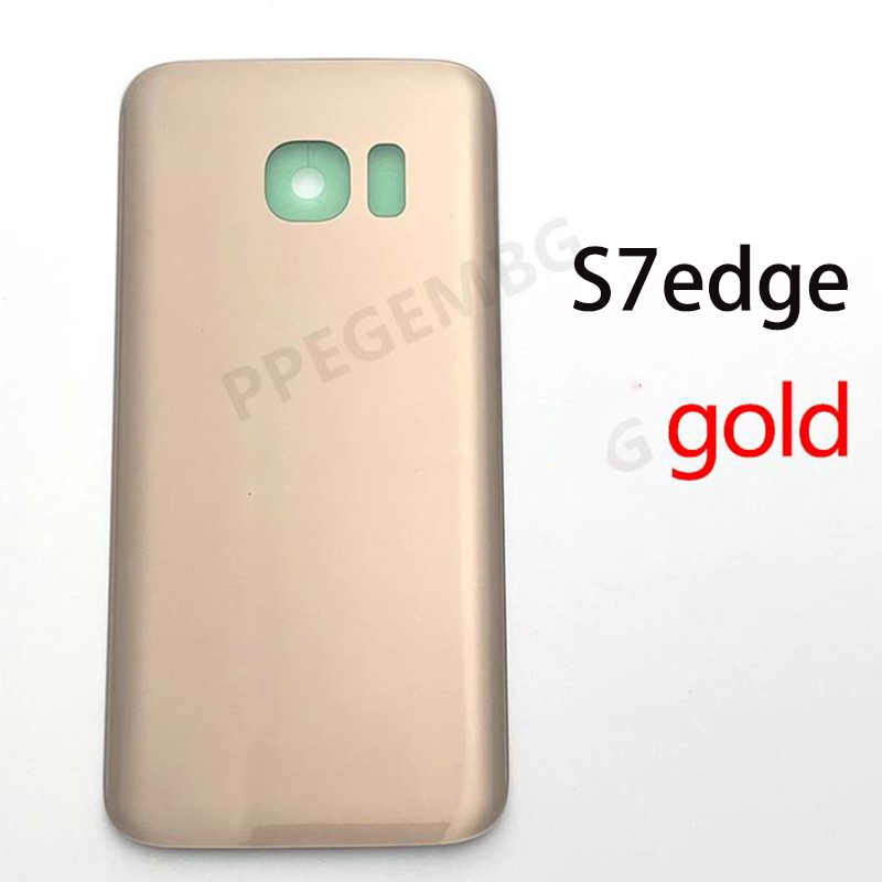 Für Samsung Galaxy S7 G930 G930F S7 Rand G935 Zurück Batterie Abdeckung Hinten Deckel Tür Gehäuse Fall Glas Panel Kamera Objektiv Kleber