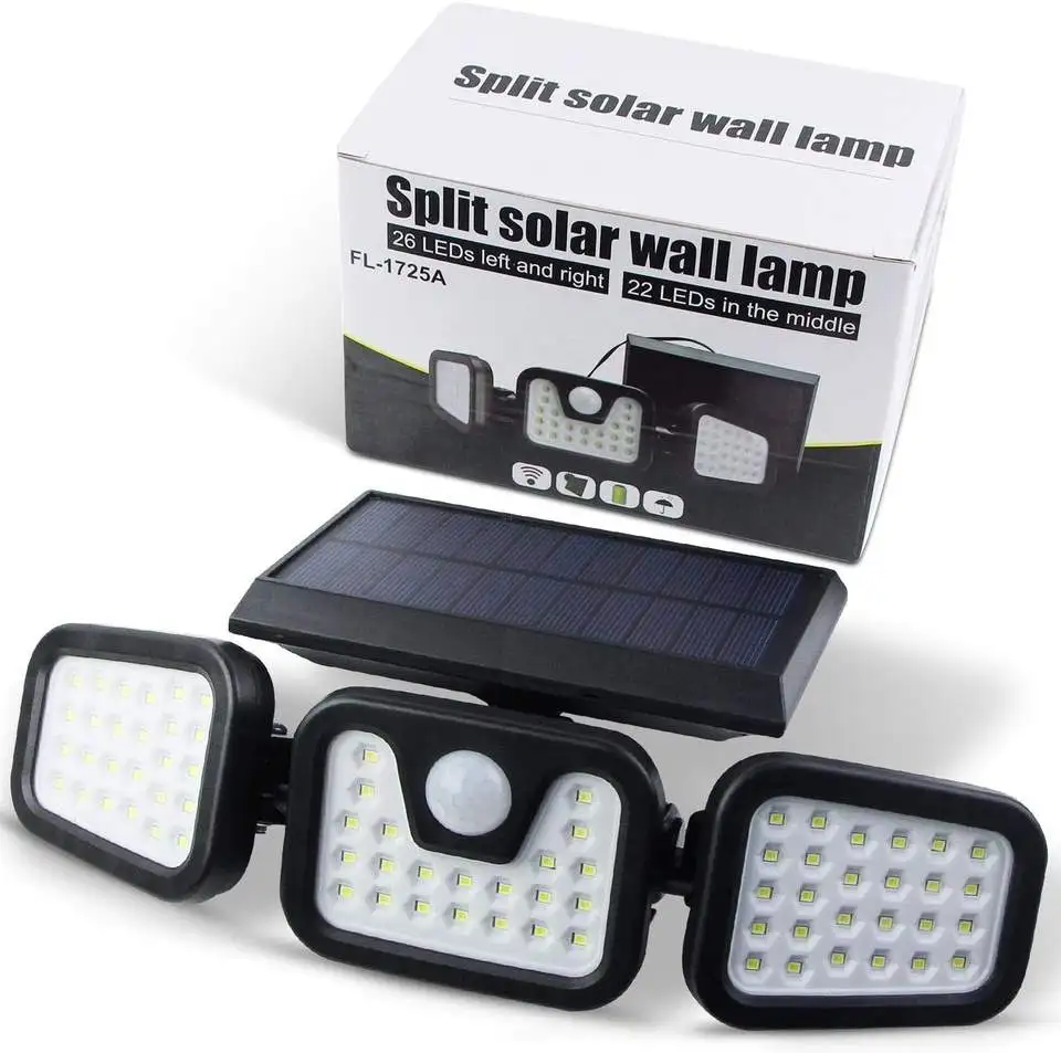 Nuovo impermeabile 100 LED pannello solare potenza PIR sensore di movimento luci solari da giardino all'aperto