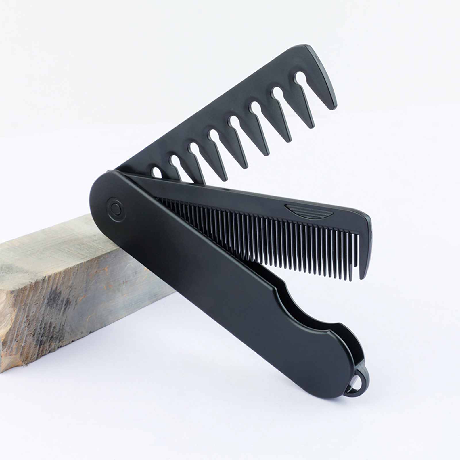 1/2PCS New Pocket Folding Comb 2 IN 1 Plastic Beard Combing Wide Tooth Oil Head Comb Barber Hair Clipper Combs Hair Styling Tool