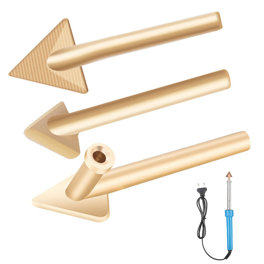 3pcs Steel Soldering Iron Tips Copper Repair Triangular Smoothing Head Welding Tips Replacement Tips For 80 Watt Plastic Welding