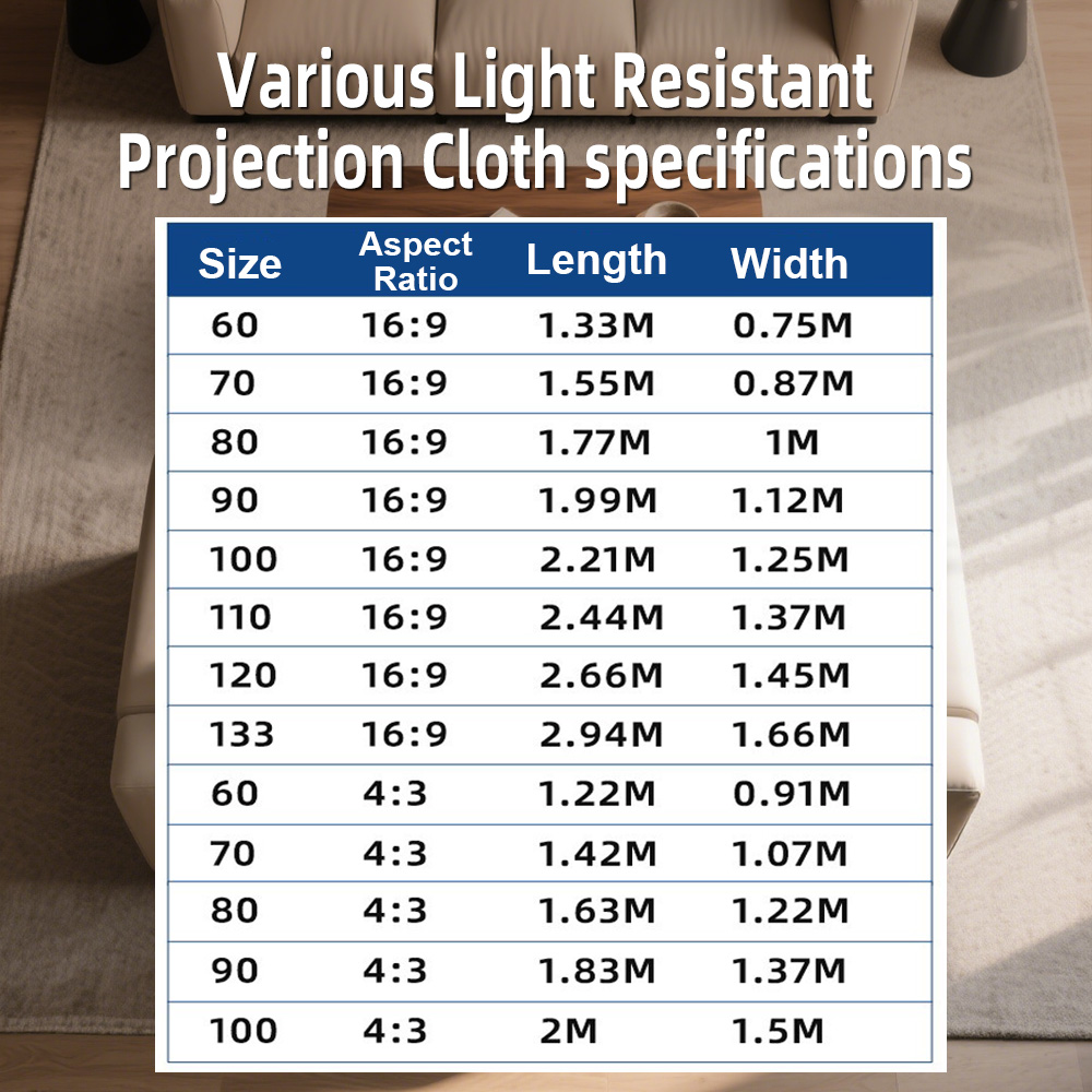 Velec Portable Projector Screen Simple Anti-Light 80/120 Inches Projection Screens For Home Outdoor Office Projector Accessories