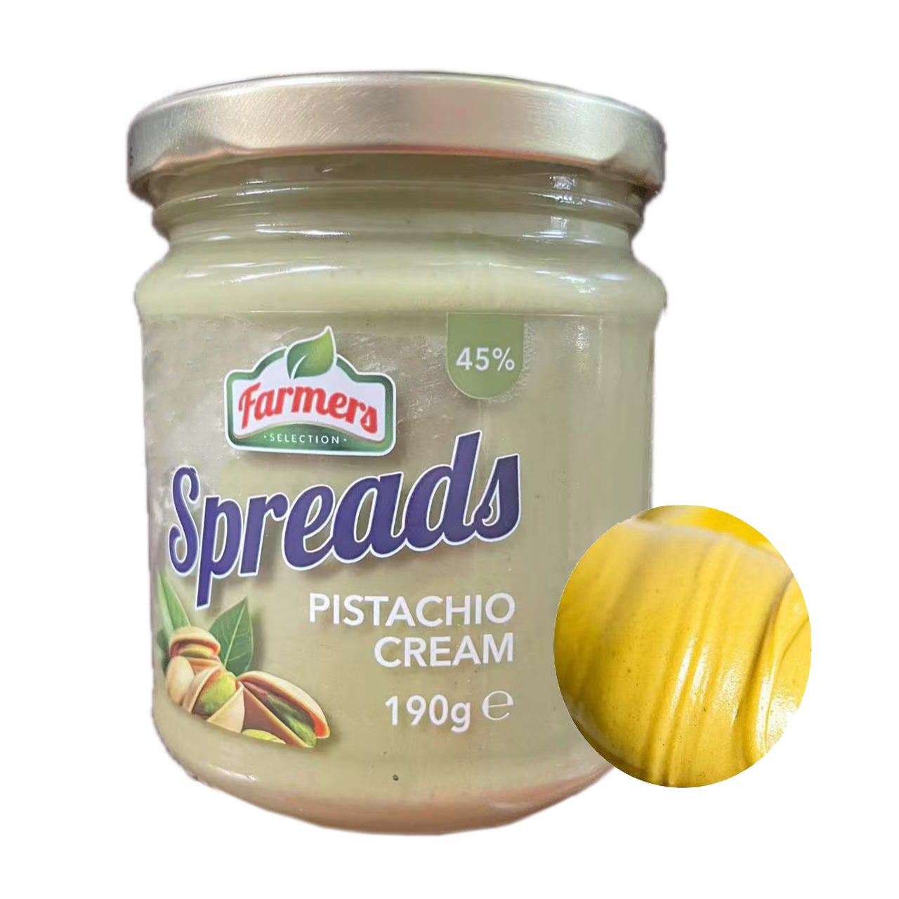Farmers selection-Pistachio Cream Suitable for Vegetarians-190g(pack of 6)