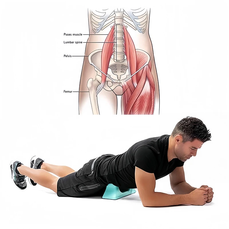 Psoas Muscle Release Deep Tissue Massage Tool Psoas Back Hip Flexor Release Tool Schwarzes Muskelentspannungsmassagegerät für den Sport im Fitnessstudio