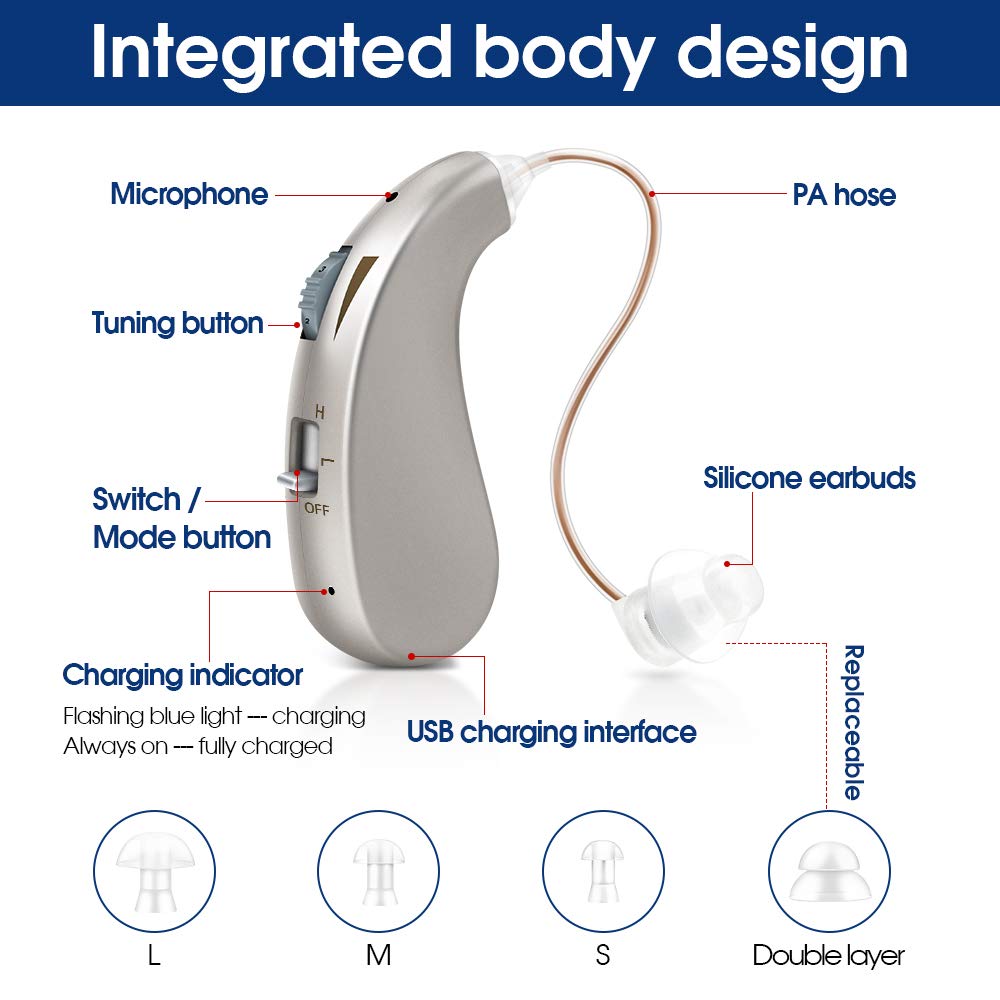 充電式補聴器ミニ調整可能なトーン聴覚障害者高齢者のための最高のポータブルスピーカー 2025 RIC 補聴器