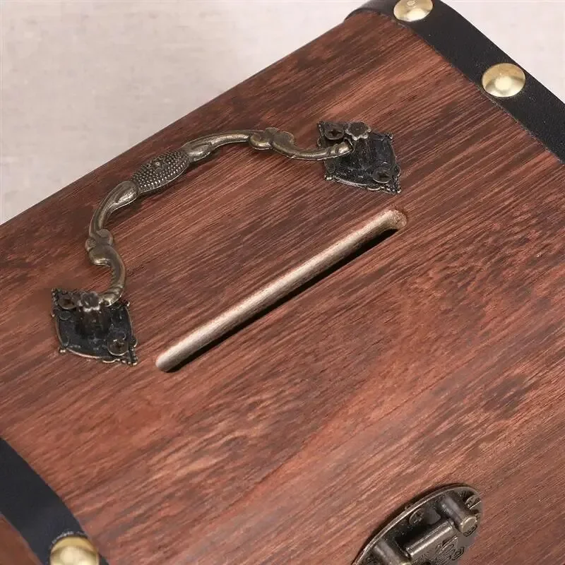 Coffre au trésor avec serrure, boîte de rangement au trésor Vintage, organisateur de tirelire, boîte d'épargne avec serrure pour décoration rétro de la maison