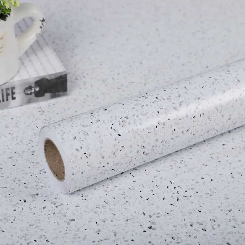 ตกแต่งบ้าน Marble กรวดวอลเปเปอร์ไวนิลห้องครัวห้องน้ำสติกเกอร์เดสก์ท็อปตกแต่งกระดาษติดต่อ
