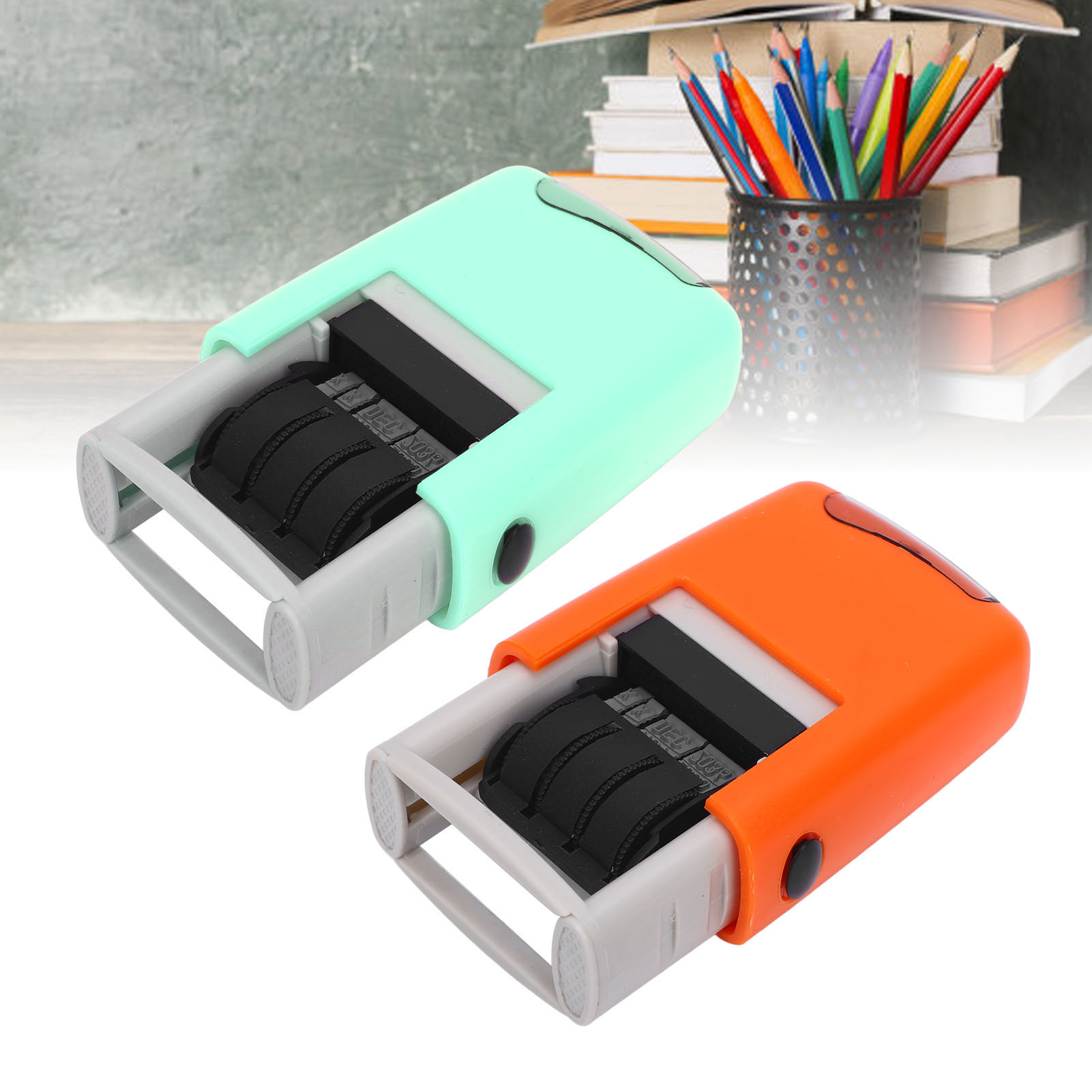 25x2.8mm Engelse datumstempel Duidelijk stempelen Sneldrogend Verstelbare datumstempel voor studiewerk Levensduur Automatische Engelse datumstempel