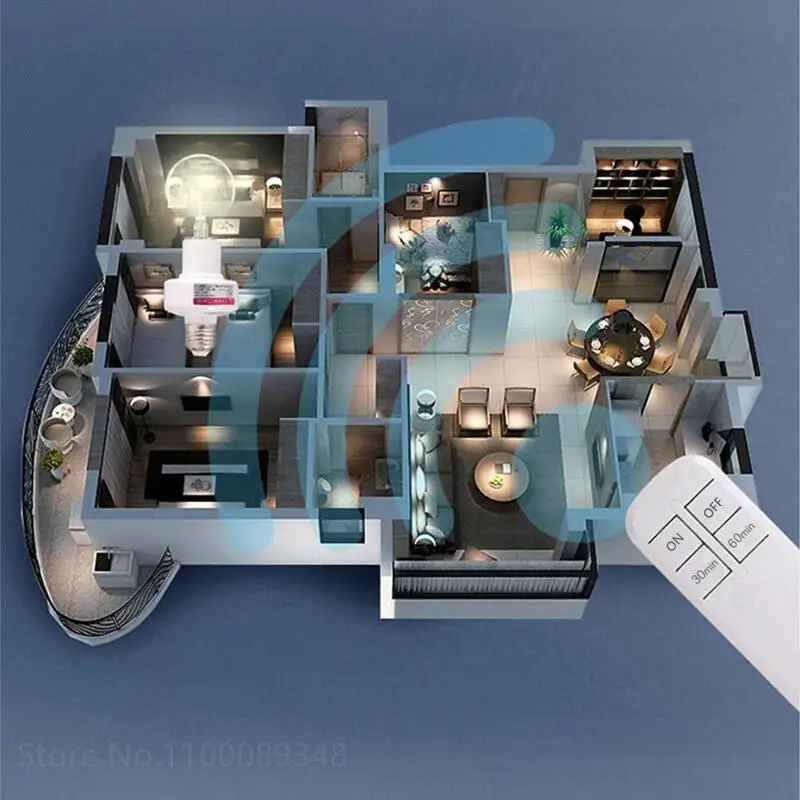 Remote Control Light Bulb Holder Adapter AC100-265V Wireless Light Switch Timing Remote Lamp Socket E27 Bulb Base Controller